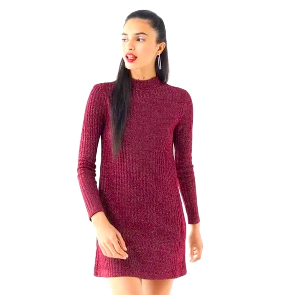 Urban Outfitters Wine Sofia Sparkly Sweater Dress